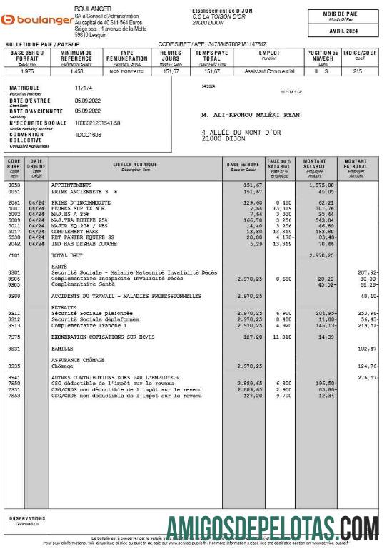 Imprimível Modelo de recibo de pagamento Boulanger (em francês) em formatos Word e PDF.pdf, 1